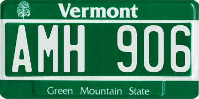 VT license plate AMH906