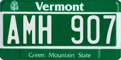 VT license plate AMH907
