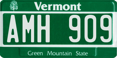 VT license plate AMH909