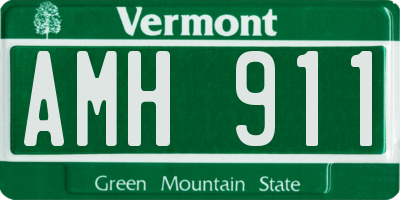 VT license plate AMH911
