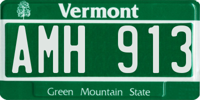 VT license plate AMH913