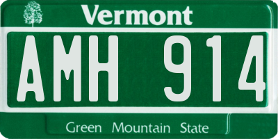 VT license plate AMH914