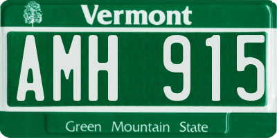 VT license plate AMH915