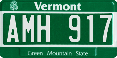 VT license plate AMH917