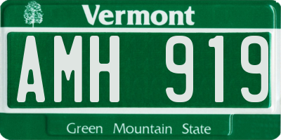 VT license plate AMH919