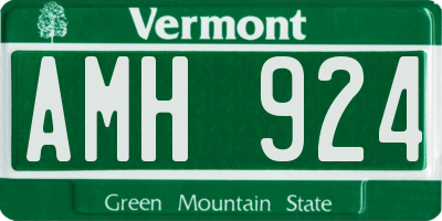VT license plate AMH924