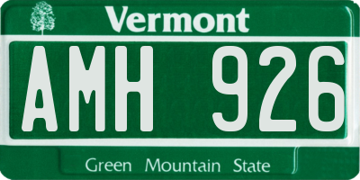 VT license plate AMH926