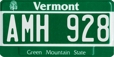 VT license plate AMH928
