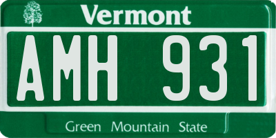 VT license plate AMH931