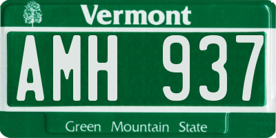 VT license plate AMH937