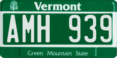 VT license plate AMH939