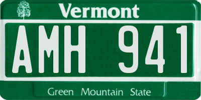 VT license plate AMH941
