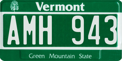 VT license plate AMH943