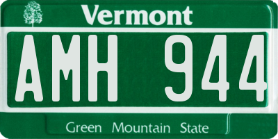 VT license plate AMH944
