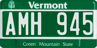 VT license plate AMH945