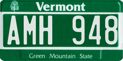 VT license plate AMH948