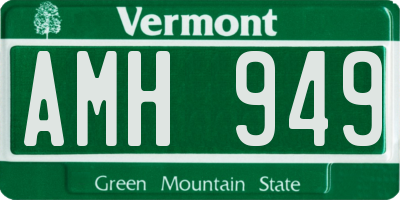 VT license plate AMH949