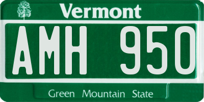 VT license plate AMH950