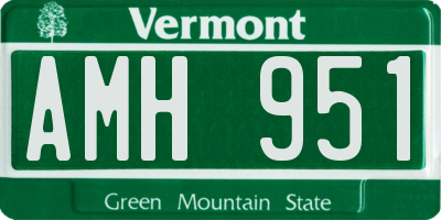 VT license plate AMH951