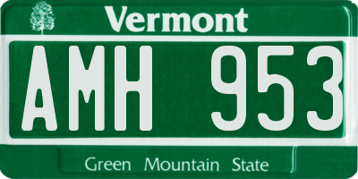 VT license plate AMH953