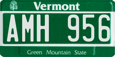 VT license plate AMH956