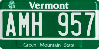 VT license plate AMH957