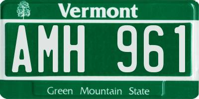 VT license plate AMH961