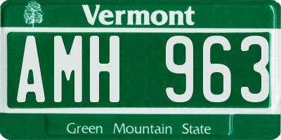 VT license plate AMH963