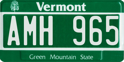 VT license plate AMH965