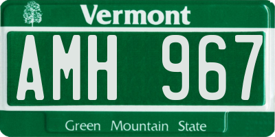 VT license plate AMH967