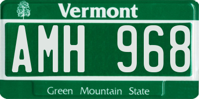 VT license plate AMH968