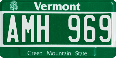 VT license plate AMH969