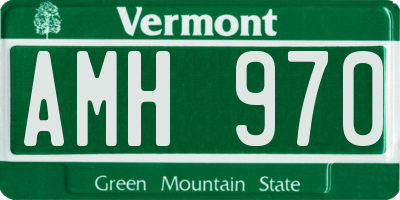 VT license plate AMH970
