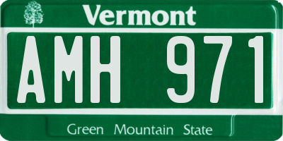 VT license plate AMH971
