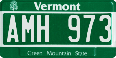 VT license plate AMH973