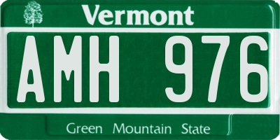 VT license plate AMH976