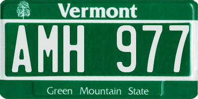 VT license plate AMH977
