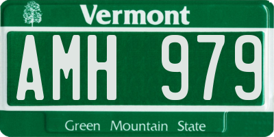 VT license plate AMH979