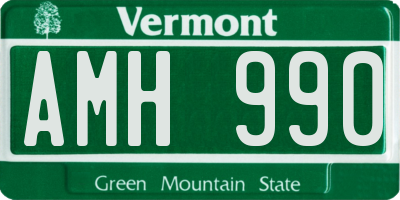 VT license plate AMH990