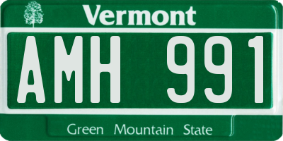 VT license plate AMH991