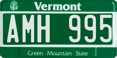 VT license plate AMH995