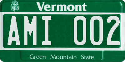 VT license plate AMI002