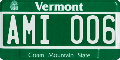 VT license plate AMI006