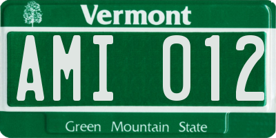 VT license plate AMI012