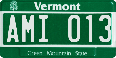VT license plate AMI013