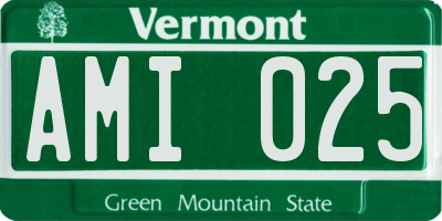 VT license plate AMI025