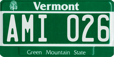 VT license plate AMI026
