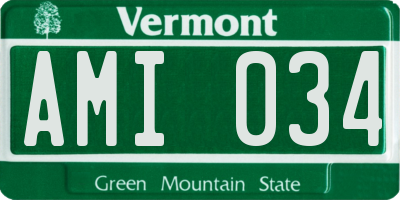 VT license plate AMI034
