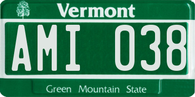 VT license plate AMI038