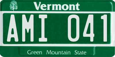 VT license plate AMI041